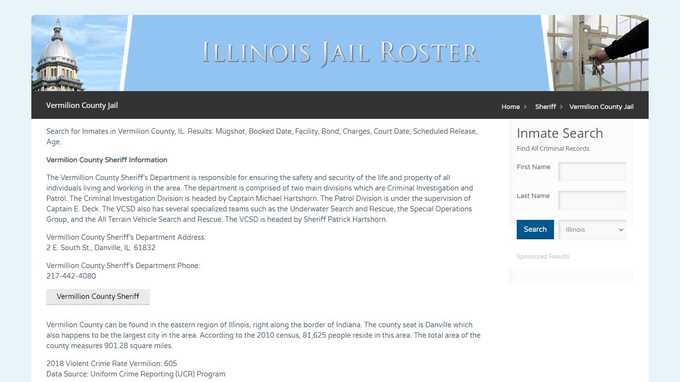 Vermilion County Jail | Jail Roster Search